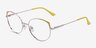 Rosewood Light Gold Yellow MétalMontures de lunettes de vue d'EyeBuyDirect, Vue d'Angle