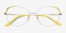 Rosewood Light Gold Yellow MétalMontures de lunettes de vue d'EyeBuyDirect, Vue Rapprochée