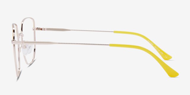 Milner Gold Yellow MetalEyeglass Frames from EyeBuyDirect, Side View