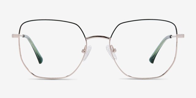 Milner Gold Green MetalEyeglass Frames from EyeBuyDirect, Front View