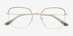 Milner Gold Green MetalEyeglass Frames from EyeBuyDirect, Closed View