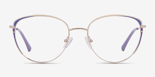 Scala Gold Purple MetalEyeglass Frames from EyeBuyDirect, Front View