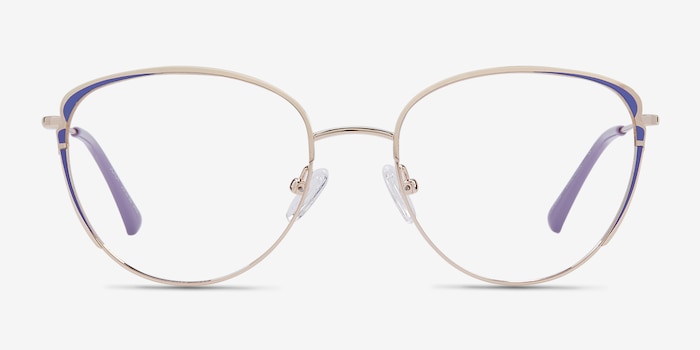 Scala Gold Purple Metal Eyeglass Frames from EyeBuyDirect
