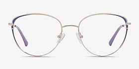 Scala Gold Purple Métal Montures de lunettes de vue d'EyeBuyDirect, Vue de Face