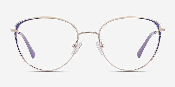 Scala Gold Purple Metal Eyeglass Frames