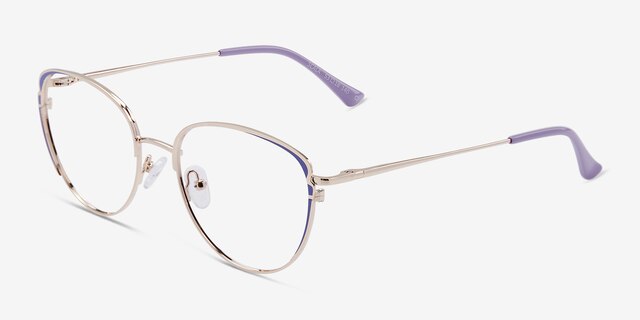 Scala Gold Purple MetalEyeglass Frames from EyeBuyDirect, Angle View