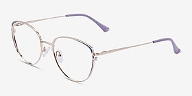 Scala Gold Purple Métal Montures de lunettes de vue d'EyeBuyDirect, Vue d'Angle