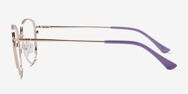 Scala Gold Purple MetalEyeglass Frames from EyeBuyDirect, Side View