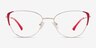 Operetta Gold Burgundy MetalEyeglass Frames from EyeBuyDirect, Front View