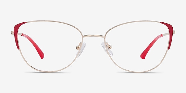 Operetta Gold Burgundy Metal Eyeglass Frames