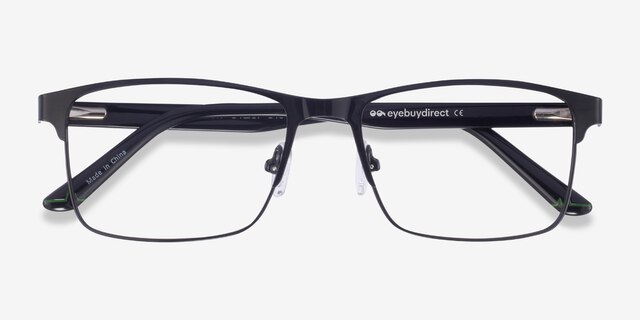 Carbon Black MetalEyeglass Frames from EyeBuyDirect, Closed View