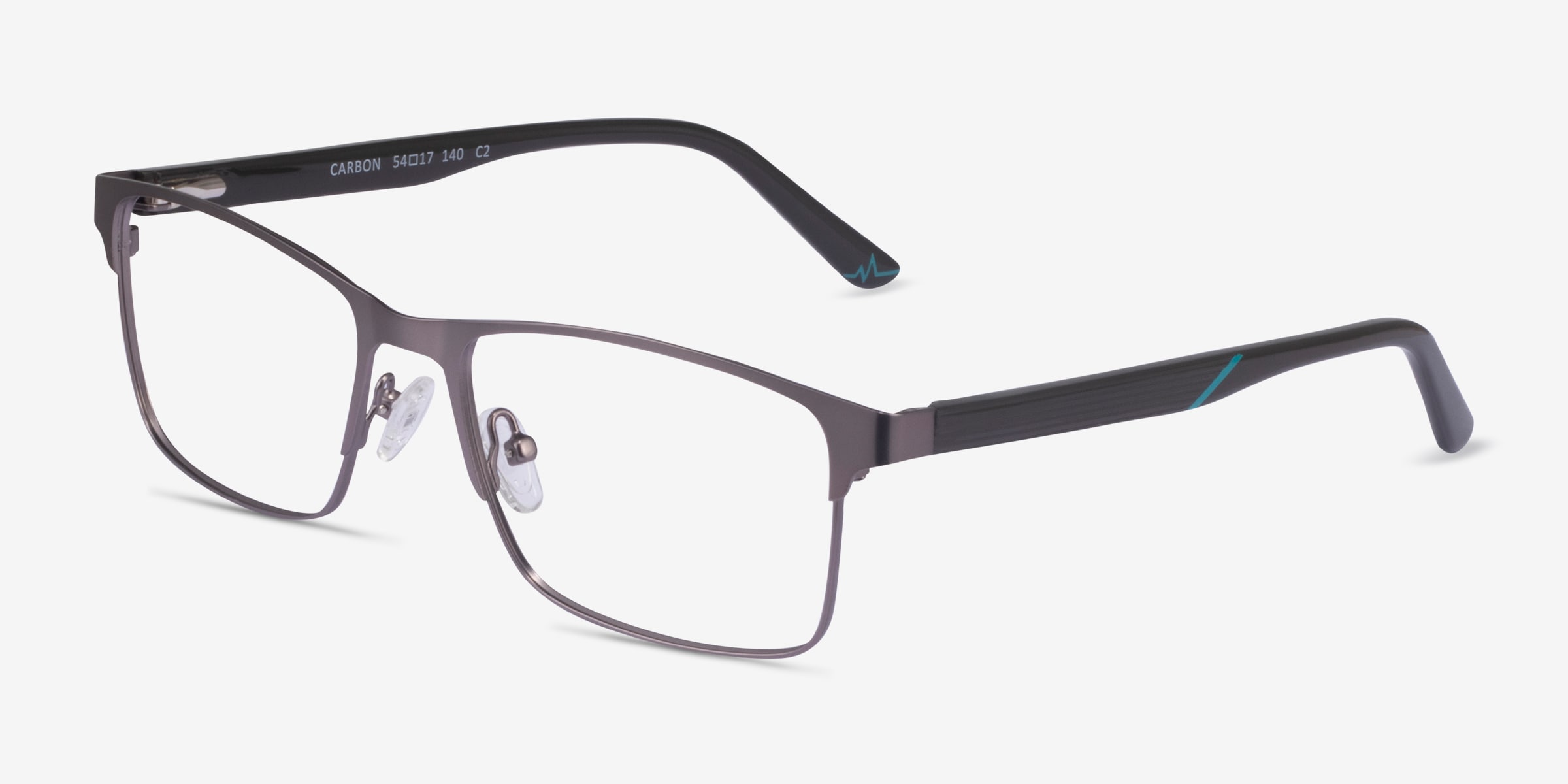 Carbon Rectangle Matte Gunmetal Full Rim Eyeglasses | Eyebuydirect 