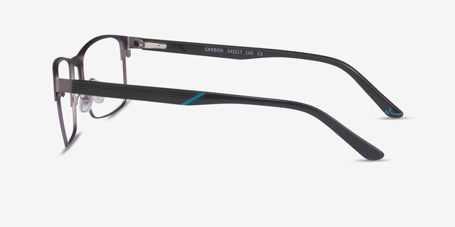 Carbon Matte Gunmetal MetalEyeglass Frames from EyeBuyDirect, Side View