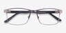Carbon Matte Gunmetal MetalEyeglass Frames from EyeBuyDirect, Closed View