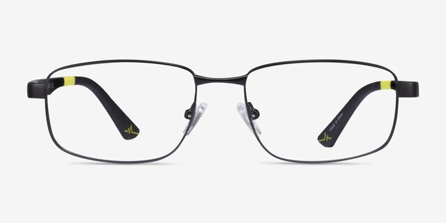 Entropy Matte Black MetalEyeglass Frames from EyeBuyDirect, Front View