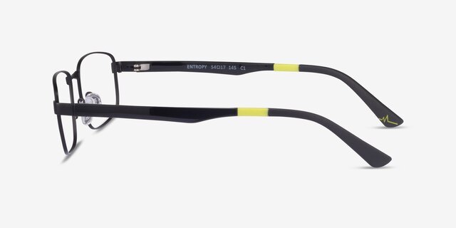 Entropy Matte Black MetalEyeglass Frames from EyeBuyDirect, Side View
