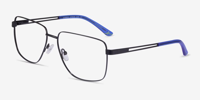 Hybrid Black MetalEyeglass Frames from EyeBuyDirect, Angle View