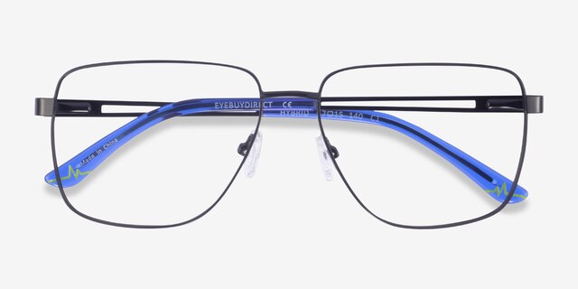 Hybrid Black MetalEyeglass Frames from EyeBuyDirect, Closed View