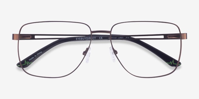 Hybrid Bronze MetalEyeglass Frames from EyeBuyDirect, Closed View