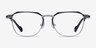 Winslow Matte Silver Black Aluminium-alloyEyeglass Frames from EyeBuyDirect, Front View