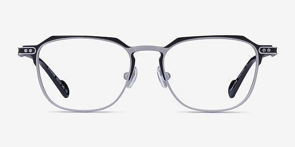 Winslow Matte Silver Black Aluminium-alloy Eyeglass Frames