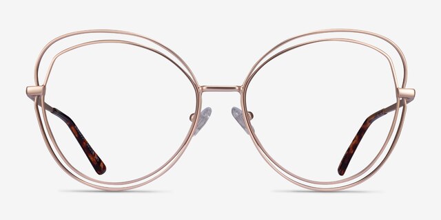 Stardust Matte Rose Gold MetalEyeglass Frames from EyeBuyDirect, Front View
