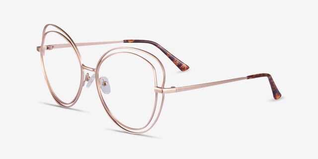 Stardust Matte Rose Gold MetalEyeglass Frames from EyeBuyDirect, Angle View