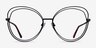 Stardust Matte Black MetalEyeglass Frames from EyeBuyDirect, Front View