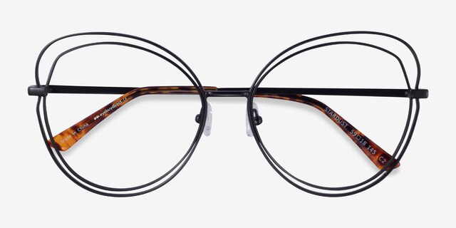 Stardust Matte Black MetalEyeglass Frames from EyeBuyDirect, Closed View