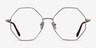 Imagine Matte Silver MetalEyeglass Frames from EyeBuyDirect, Front View