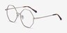 Imagine Matte Silver MetalEyeglass Frames from EyeBuyDirect, Angle View