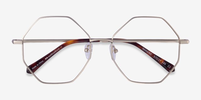 Imagine Matte Silver MetalEyeglass Frames from EyeBuyDirect, Closed View