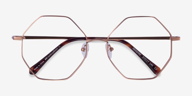Imagine Bronze MetalEyeglass Frames from EyeBuyDirect, Closed View