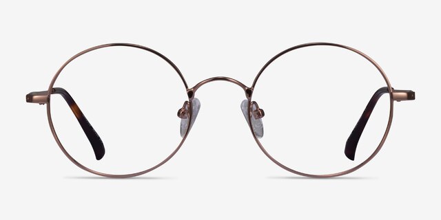 Lanscilo Bronze MetalEyeglass Frames from EyeBuyDirect, Front View