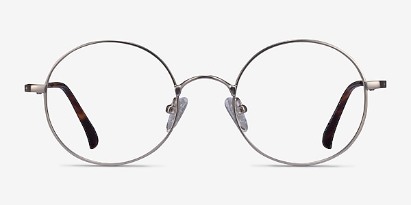 Lanscilo Matte Silver Metal Eyeglass Frames