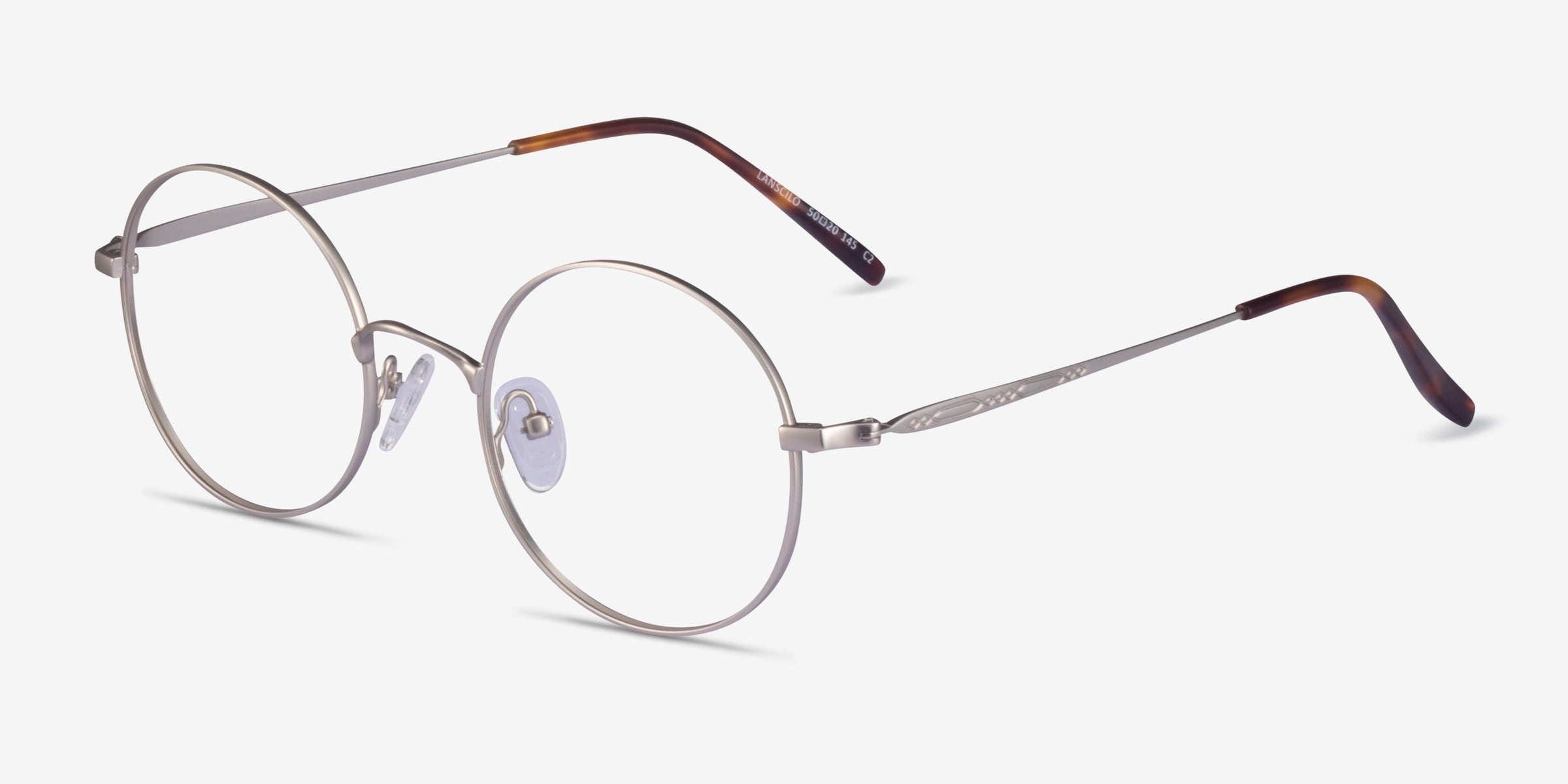 Lanscilo Round Matte Silver Full Rim Eyeglasses | Eyebuydirect Canada