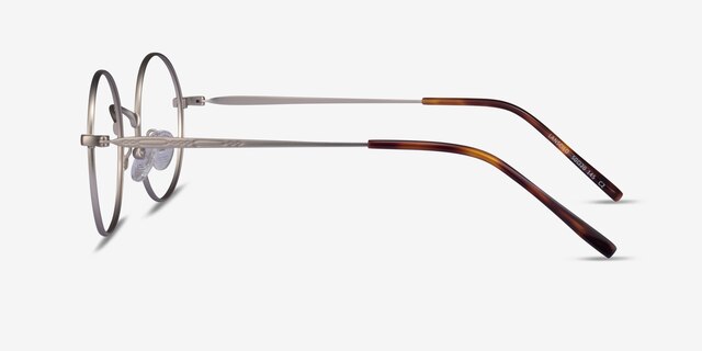 Lanscilo Matte Silver MetalEyeglass Frames from EyeBuyDirect, Side View