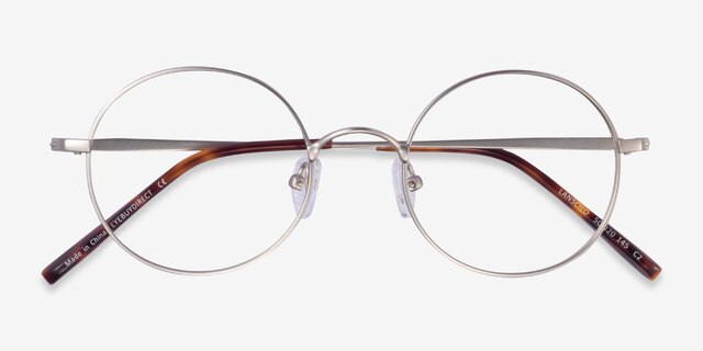 Lanscilo Matte Silver MetalEyeglass Frames from EyeBuyDirect, Closed View