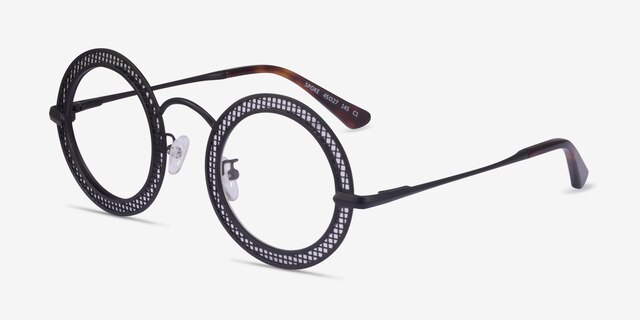 Spoke Matte Black MetalEyeglass Frames from EyeBuyDirect, Angle View