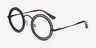 Spoke Matte Black MetalEyeglass Frames from EyeBuyDirect, Angle View