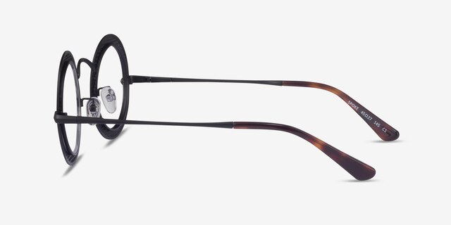 Spoke Matte Black MetalEyeglass Frames from EyeBuyDirect, Side View