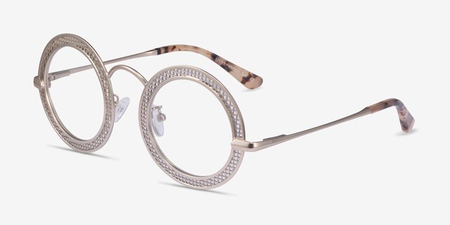 Spoke Matte Gold MetalEyeglass Frames from EyeBuyDirect, Angle View