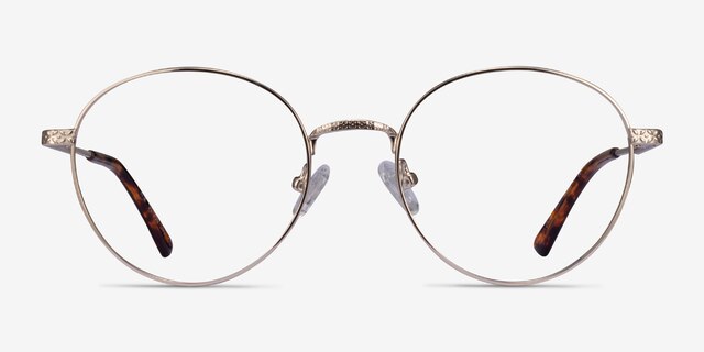 Wiz Gold Tortoise MetalEyeglass Frames from EyeBuyDirect, Front View