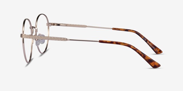 Wiz Gold Tortoise MetalEyeglass Frames from EyeBuyDirect, Side View