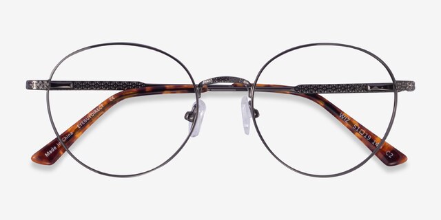 Wiz Gunmetal Tortoise MetalEyeglass Frames from EyeBuyDirect, Closed View
