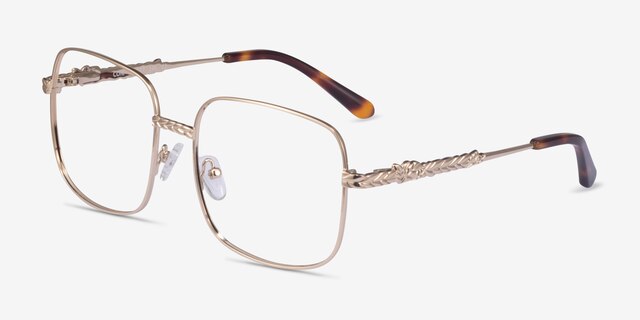 Coil Gold MetalEyeglass Frames from EyeBuyDirect, Angle View