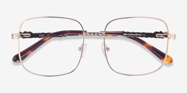 Coil Gold MetalEyeglass Frames from EyeBuyDirect, Closed View