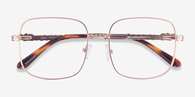 Coil Rose Gold MetalEyeglass Frames from EyeBuyDirect, Closed View