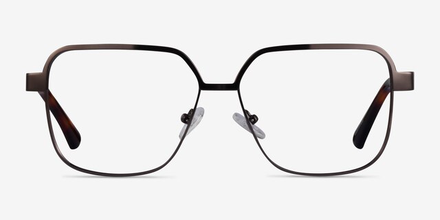 Gear Gunmetal MetalEyeglass Frames from EyeBuyDirect, Front View