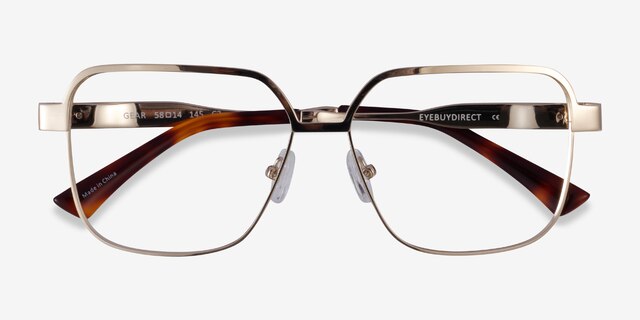 Gear Gold MetalEyeglass Frames from EyeBuyDirect, Closed View